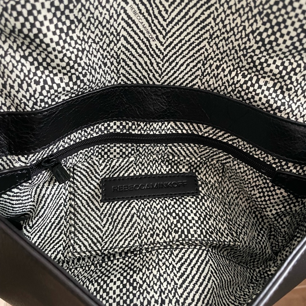 Rebecca Minkoff Black Leather Quilted Chain Strap Shoulder/Crossbody Bag - Picture 12 of 16